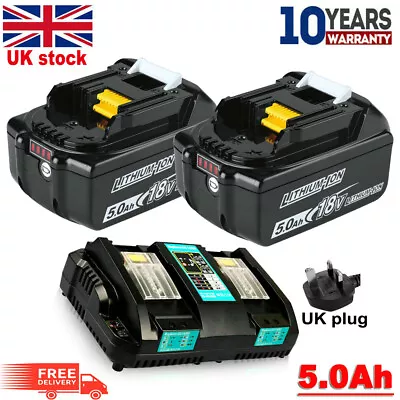 For Makita BL1860 BL1850 BL1830 LXT 18V Li-ion 5.0ah Tool Battery /Rapid Charger • £18.99