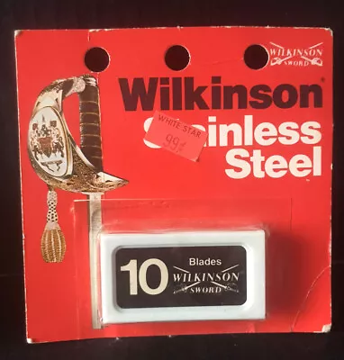 Vintage Wilkinson Sword Razor Blades 10 Pack Stainless Steel Unopened NOS • $35.99