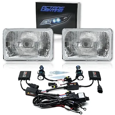 4X6 6000K HID Semi Sealed Beam Stock Glass H4 Headlight Light Bulb Headlamp Pair • $119.95