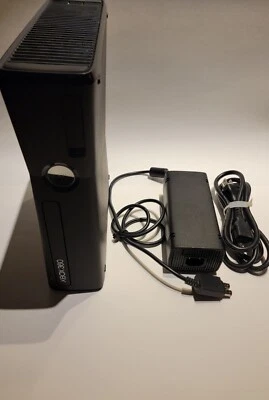$40 • Buy Console +Powerbrick Black Microsoft Xbox 360 Slim S Tested Working/No Hard Drive