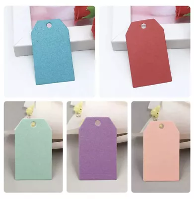 £1.95 • Buy Kraft Paper BLANK Gift Hang Tags Rectangular Shape Labels 5x3cm/2x1.2  5 COLOURS