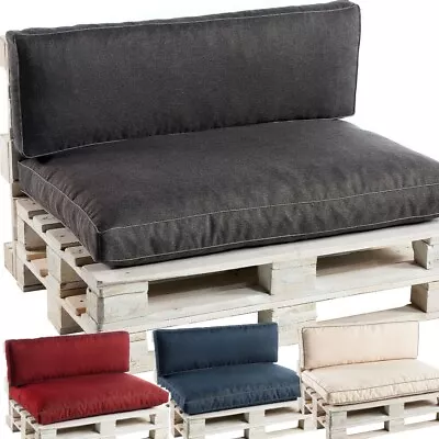 Luxury Pallet Cushions Garden Seating Cushion Seat  Pad & Backrest Outdoor PWK • £49.99