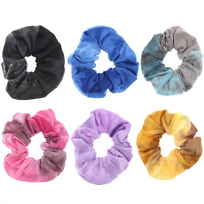 Set Of 6 Assorted Colour Acid Wash Tie Dye Hair Scrunchies • £5.69