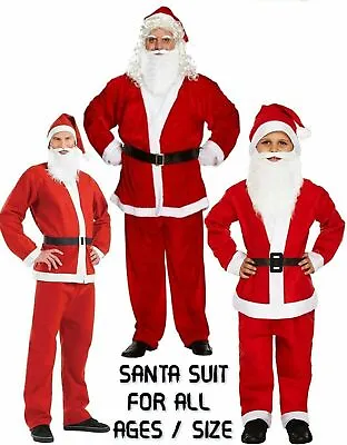 £5.85 • Buy Santa Claus Costume Father Christmas Suit Kids Mens Adult Fancy Dress Outfit