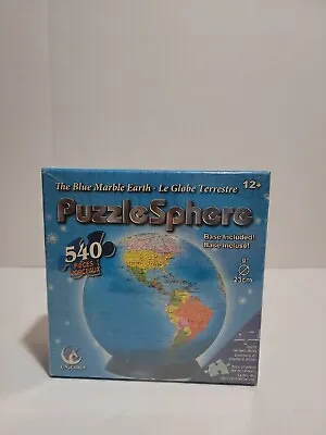 Blue Marble Earth 540 Piece Puzzle Ball With Stand 9  3D New Sealed • $15