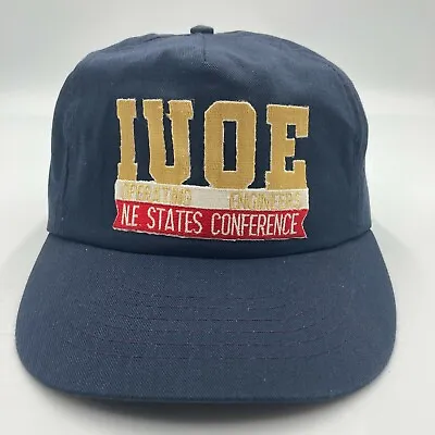 Vintage IUOE Operating Engineers NE States Conference Hat Cap Blue Snap Back • $14.24