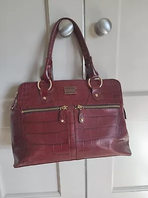 £26 • Buy Modalu Pippa Bag Croc Leather Used Grab Bag Burgundy/oxblood