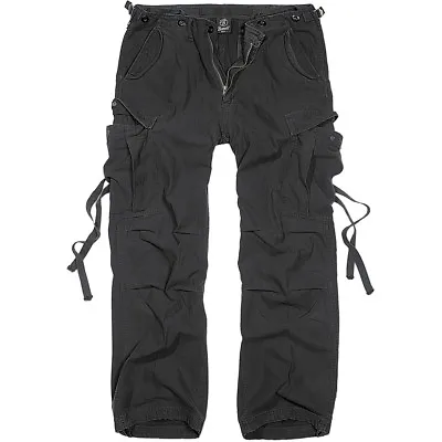 Brandit M-65 Vintage Mens Army Combat Trousers Police Security Cargo Pants Black • $76.95