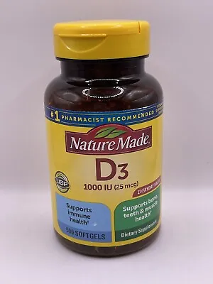 Nature Made Vitamin D3 1000 IU (25 Mcg) Dietary Supplement Softgels 500 Ex 2026 • $15