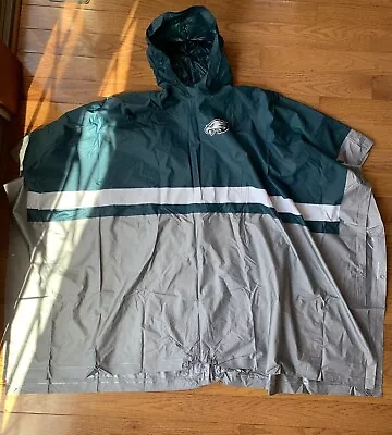 Vintage Philadelphia Eagles NFL Parka Poncho Rain Coat Green XXL  • $30