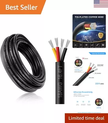 18 Gauge 4 Conductor Wire - PVC - Tinned Copper - Flexible - Speaker/Power Cable • $23.99