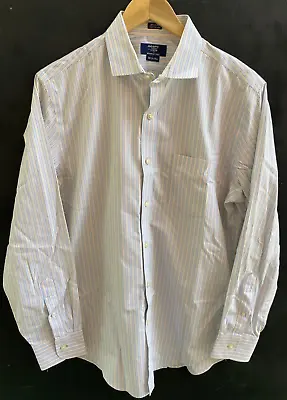 J. Crew Haberdashery 80's 2-Ply Button Front Shirt Men's Medium (15-15.5) Stripe • $18
