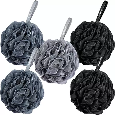 Bath Shower Loofah Sponge 5 Pack Body Wash Scrubber Exfoliator Loofa Pouf For U • $15.04