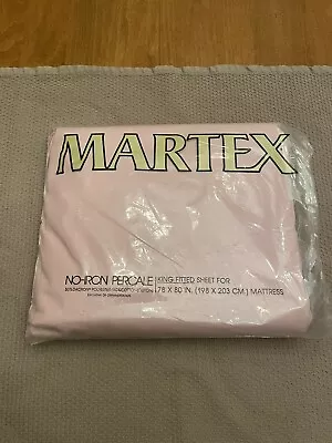 Vintage Martex King Fitted Sheet 78x80 Pink Color NO-IRON PERCALE  NIP • $25