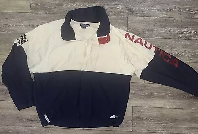 Vintage Nautica Sailing HUGE SPELLOUT Embroidered Y2K Coat Jacket Men’s Size XL • $39.99