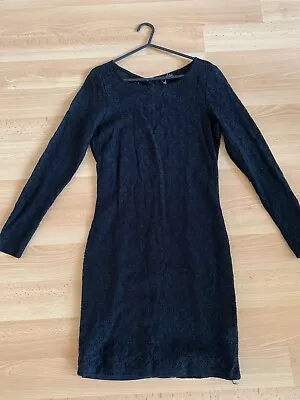 Ladies Black Fully Lined Long Sleeved Dress Myleene Klass Size 10 • £3.95