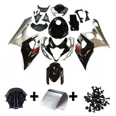 Silver Black Fairings For 2005 2006 Suzuki GSXR1000 05 06 Injection Bodywork Kit • $488.95