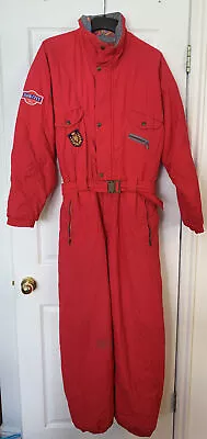 VINTAGE Fusalp Ski Snowboard Suit Size 39 USA Retro Onsie 80's 90's France Red  • $85