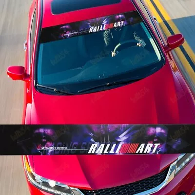 For Mitsubishi MOTOR RALLIART Front Window Windshield Vinyl Banner Decal Sticker • $12.98