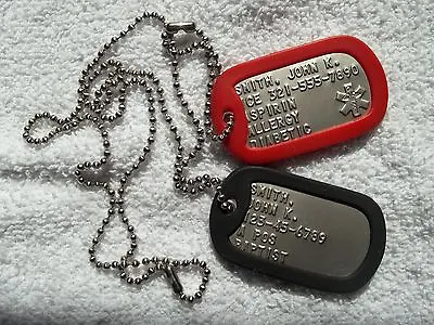 MEDICAL Information Dog Tag Dogtags Personalized For You • £14.43