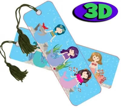 Mystical Mermaids Moving 3D Hologram Bookmark With Tassel Book Place Holder 15CM • £2.31