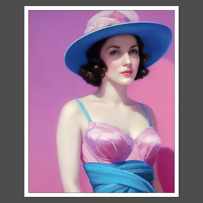 $7.99 • Buy 8x10 Art Print A Close Up Of A Mannequin Wearing A Blue Hat D13663