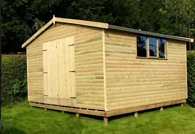 16x10 20mm Workshop Loglap Shed Timber Hut Building Tanalised FITTING AVAILABLE  • £2099