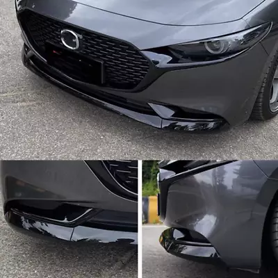 3X Gloss Black Front Bumper Lip Moulding Cover Trim For Mazda 3 Axela 2019-2023 • $118.29