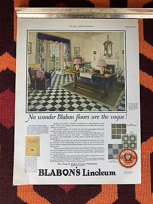 Vintage 1925 BLABON'S Linoleum Flooring Print Ad Hawaiian Pineapple Ad • $10.39