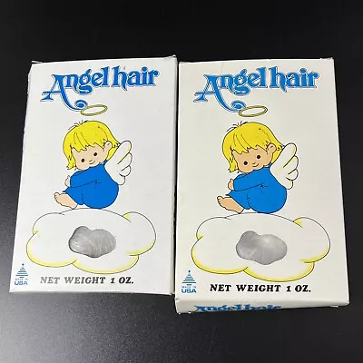 Lot Of 2 Vtg Union Wadding Angel Hair Spun Glass 1 OZ Original Box USA Christmas • $22.99