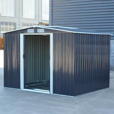 Heavy Duty Metal Garden Shed Galvanize Steel Outdoor Garden Storage Shed 8 X 6ft • £305.95