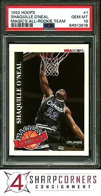 1992 Hoops Magic's All-rookie Team #1 Shaquille O'neal Rc Hof Psa 10 • $11.50