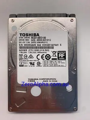 MQ01ABD100 Toshiba Donor Hard Drive AX101U 28MAR2015 • $249