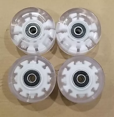 4 LED Light Up Roller Skate Wheels Skateboard White 32 X 58mm ABEC-9 Bearings • $9.50