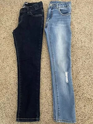 Lot Of 2 Zara Cat & Jack Stretch Adjustable Waist Girls’ Skinny Jeans Size 7 • $19.99