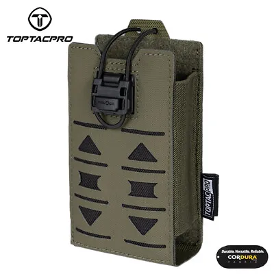 TOPTACPRO Tactical Radio Pouch Talkie Walkie Carrier MOLLE Laser PRC148 152 MPU5 • $25.11