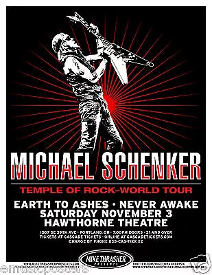 MICHAEL SCHENKER GROUP 2012 PORTLAND CONCERT TOUR POSTER - U.F.O. The Scorpions • $18.18