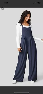 Halara Ladies Waffle Casual Pinafore Overalls Jumpsuit Navy Size L (14) BNWT • $9.99