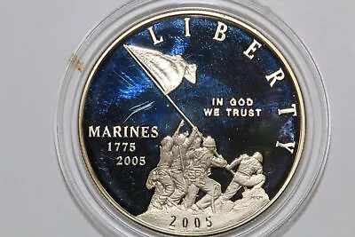 2005-P Marine Corps Commem. Silver Dollar Con & Cap Only Grades Proof (NUM9148) • $60