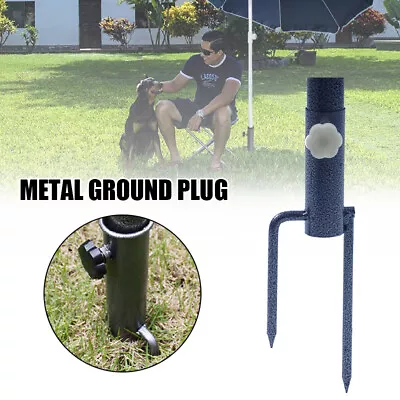 $19.99 • Buy Outdoor Umbrella Ground Spike Parasol Stand Beach Garden Insert Plug Holder