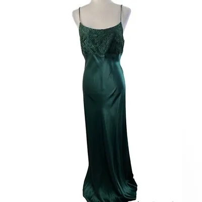 Vintage Green Dress Womens Size Large Mermaid Elegant Event Party Prom Satin • $55