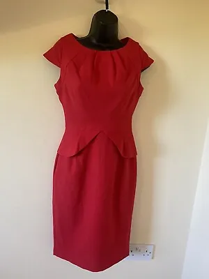 £5 • Buy Dorothy Perkins Coral Pink Peplum Dress Size 8