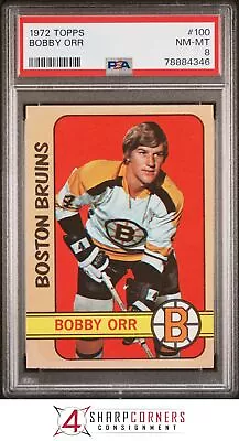 1972 Topps #100 Bobby Orr Bruins Hof Psa 8 • $153.95