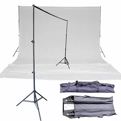 NEW Background Support BackDrop Stand Kit White Color Muslin 10Ftx20Ft Backdrop • $79.49