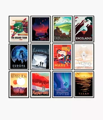 £3.99 • Buy Futuristic NASA Space Travel Posters Modern Retro Style Wall Art Picture Prints