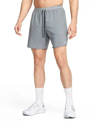 Nike Men Dri-Fit 7  Stride Running Shorts In SmkGrey Different SizesDM4761-084 • $35