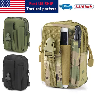 Tactical Molle Pouch EDC Belt Waist Military Waist Bags Fanny Pack Bag Pocket US • $5.95