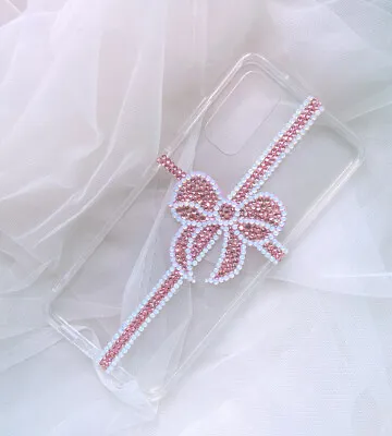 £9.18 • Buy Bling Pink Bow Sparkle Top A Opal Crystal Phone Case Cover For Various Iphone