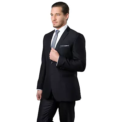 Black Tone On Tone Shiny 2-PC Slim Fit Suits For Men • $161.99