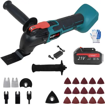 Cordless Oscillating Multi Tool Sander Scraper Saw With Accessories &Battery 21V • £45.99